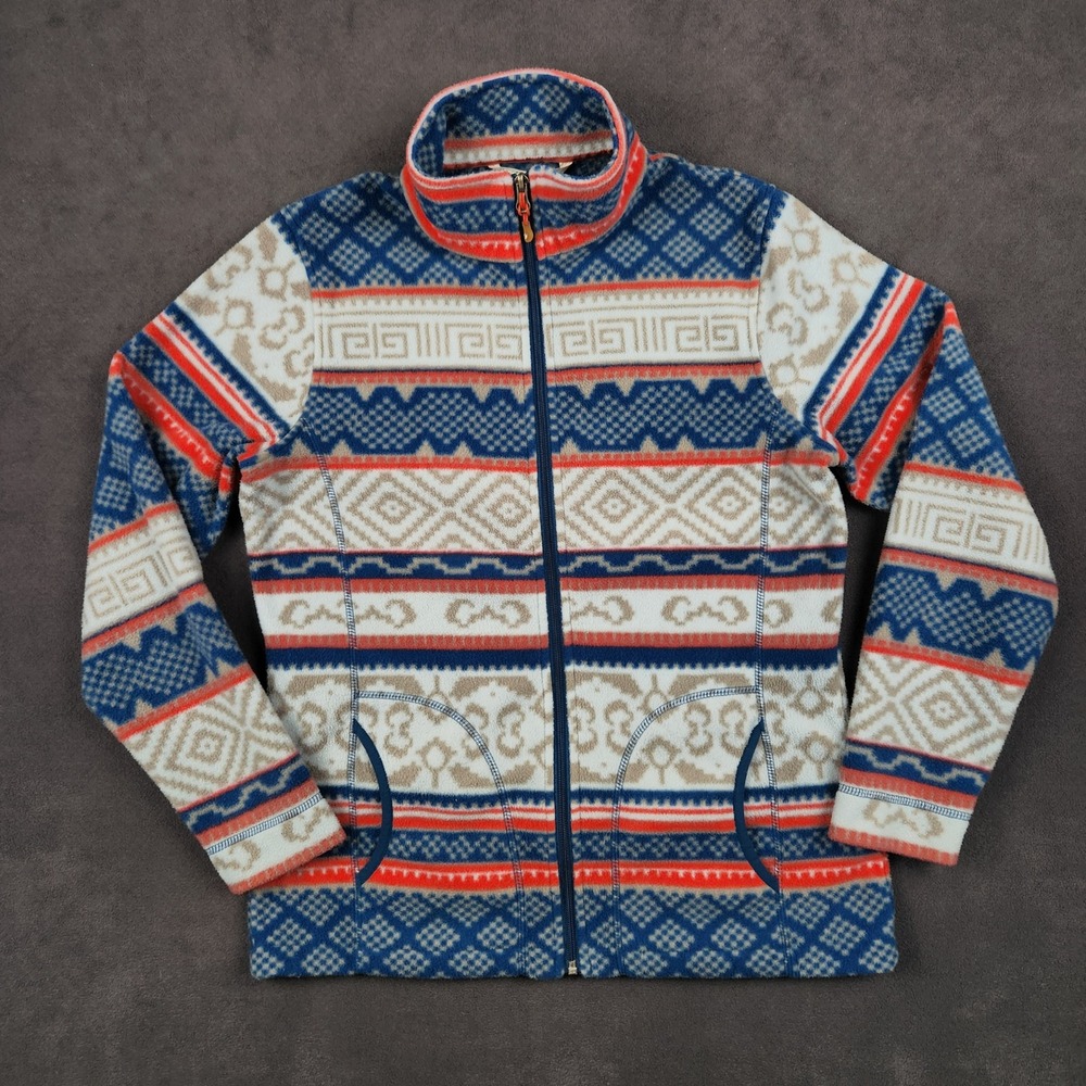 Woolrich Fleece Jacket Womens Small Aztec Print Full Zip Western Boho